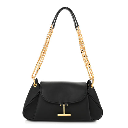 Tom Ford Natural Grain Calfskin Tara Chain Shoulder Bag Black 1 of 10