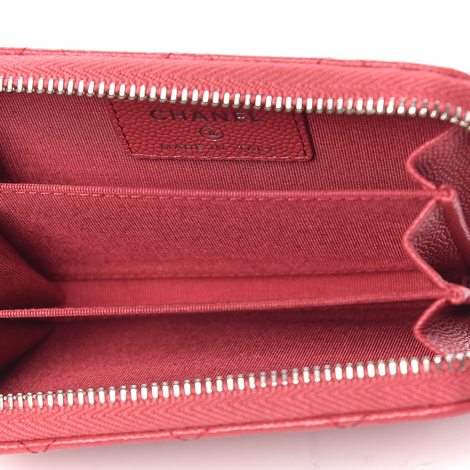 Chanel Caviar Quilted Diamond CC Duo Zip Coin Purse Pink 5 of 8