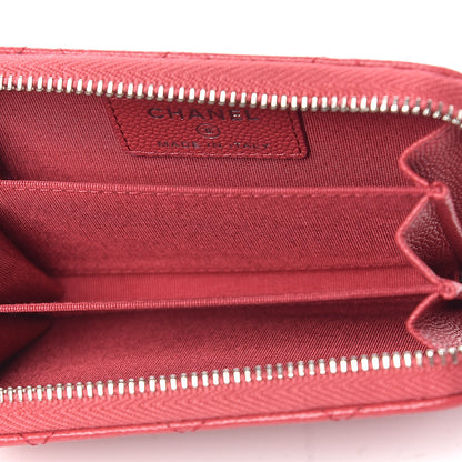 Chanel Caviar Quilted Diamond CC Duo Zip Coin Purse Pink 5 of 8