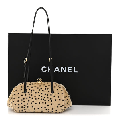 Chanel Pony Hair Cheetah Print Pretty CC Clutch With Strap Light Beige Black 11 of 11