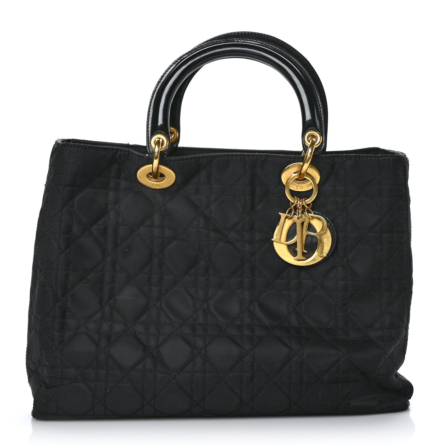 Christian Dior Nylon Cannage Large Lady Dior Black 1 of 10