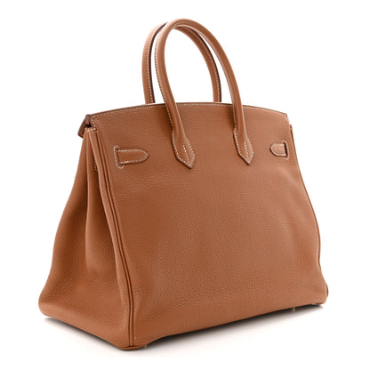 Hermes Togo Verso Birkin 35 Gold Geranium 2 of 13