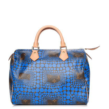 Louis Vuitton Monogram Kusama Town Speedy 30 Blue 1 of 8