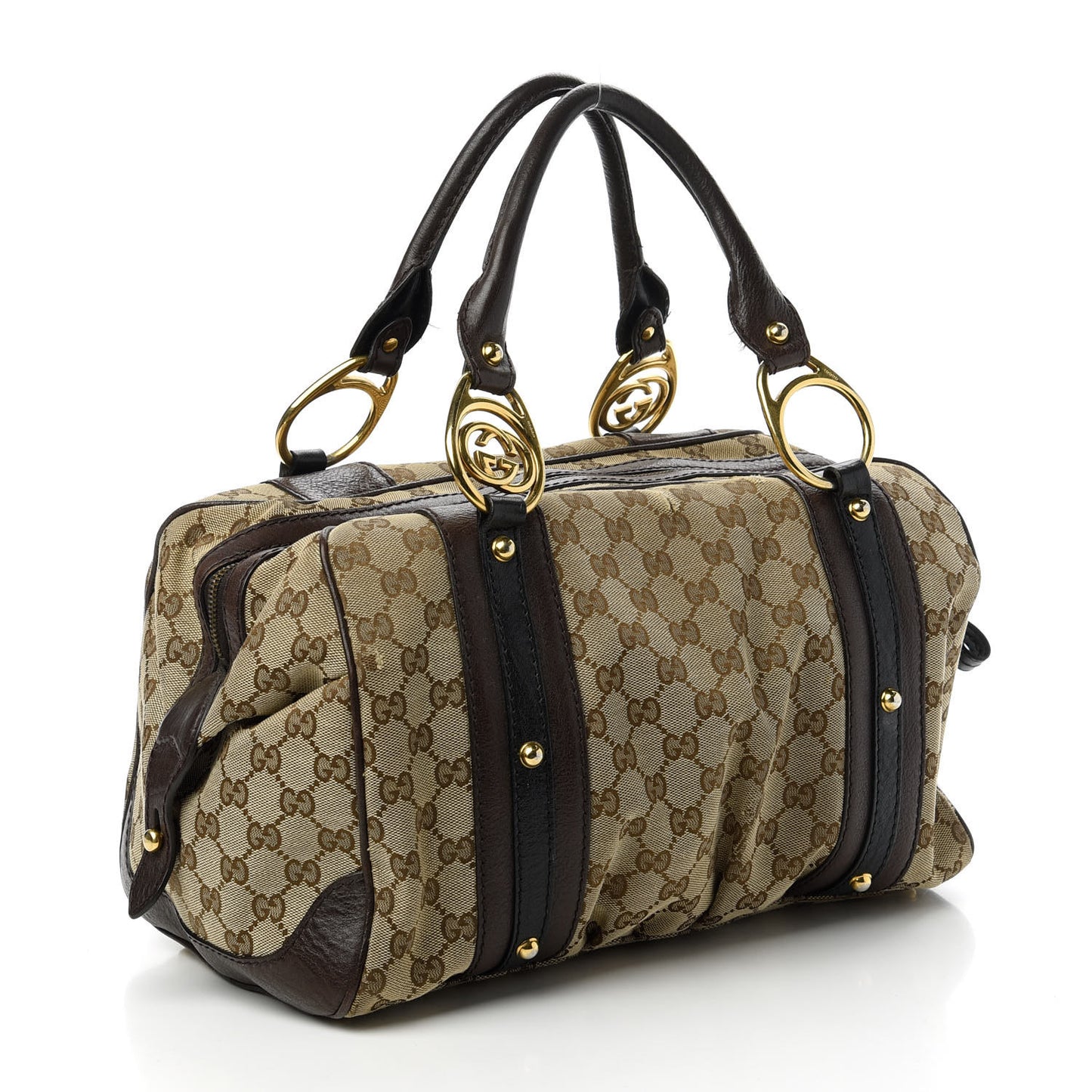Monogram Medium Interlocking G Icon Boston Dark Brown