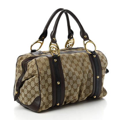 Gucci Monogram Medium Interlocking G Icon Boston Dark Brown 3 of 15