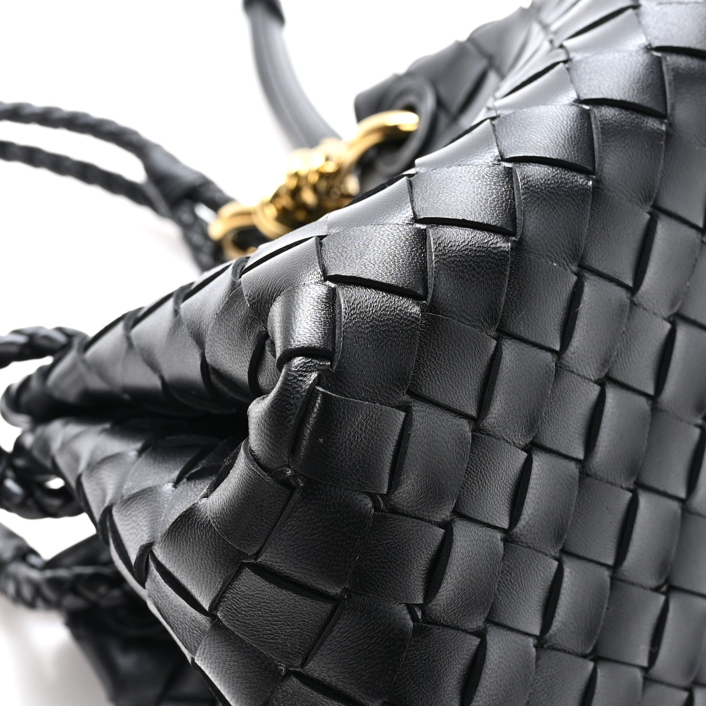 Nappa Intrecciato Small Parachute Shoulder Bag Black