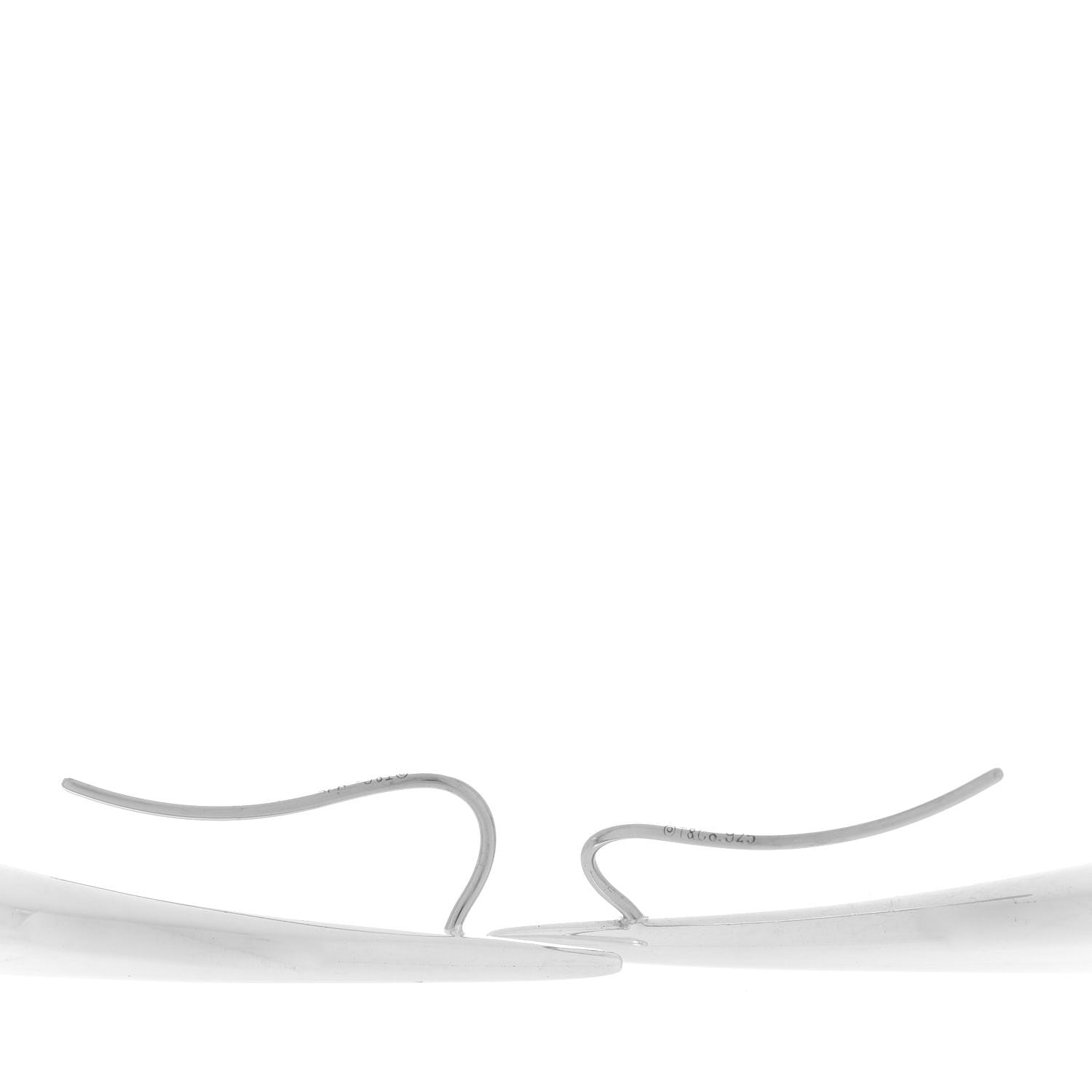 Tiffany Sterling Silver Elsa Peretti Teardrop Hoop Earrings 3 of 6