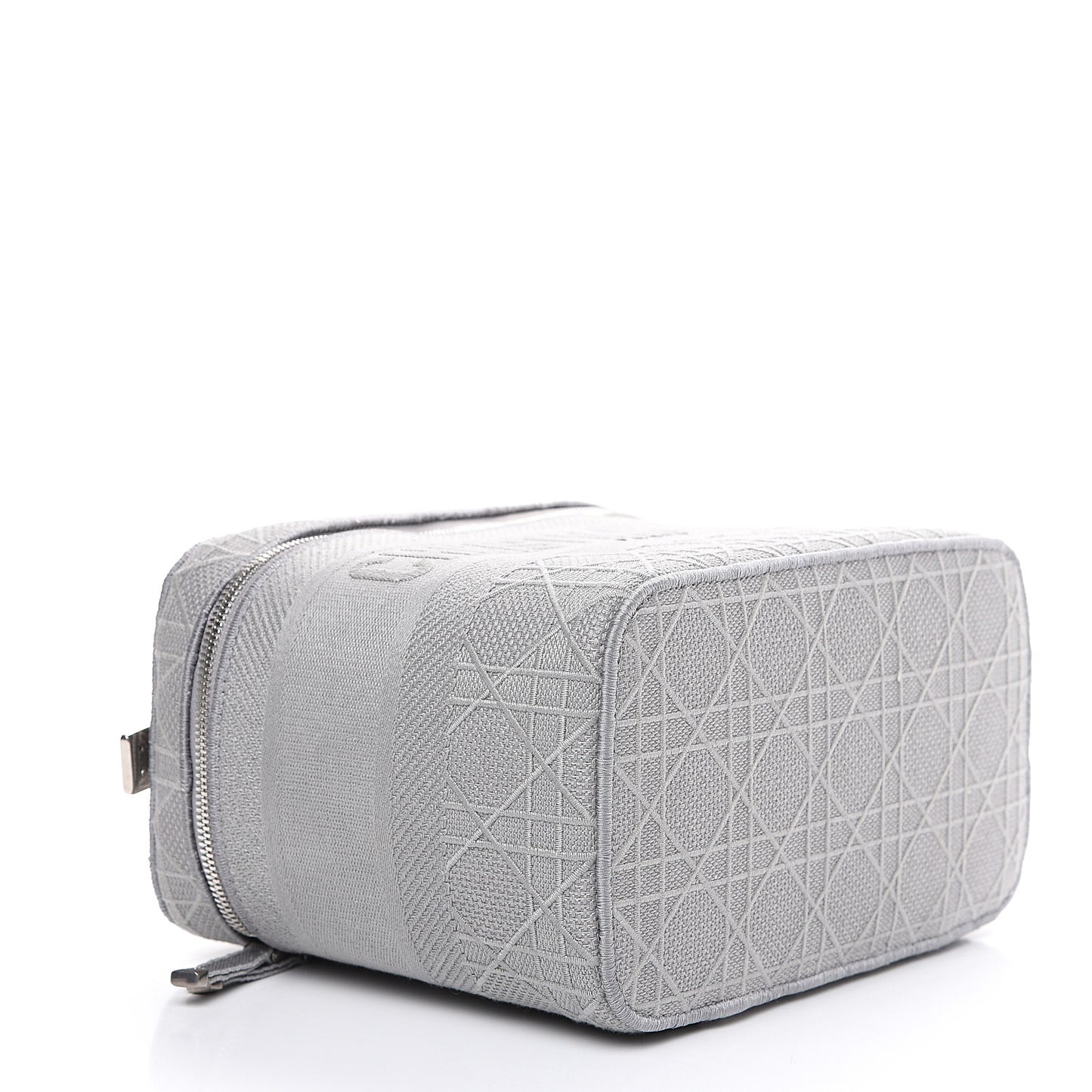 Canvas Embroidered Cannage Diortravel Vanity Case Grey