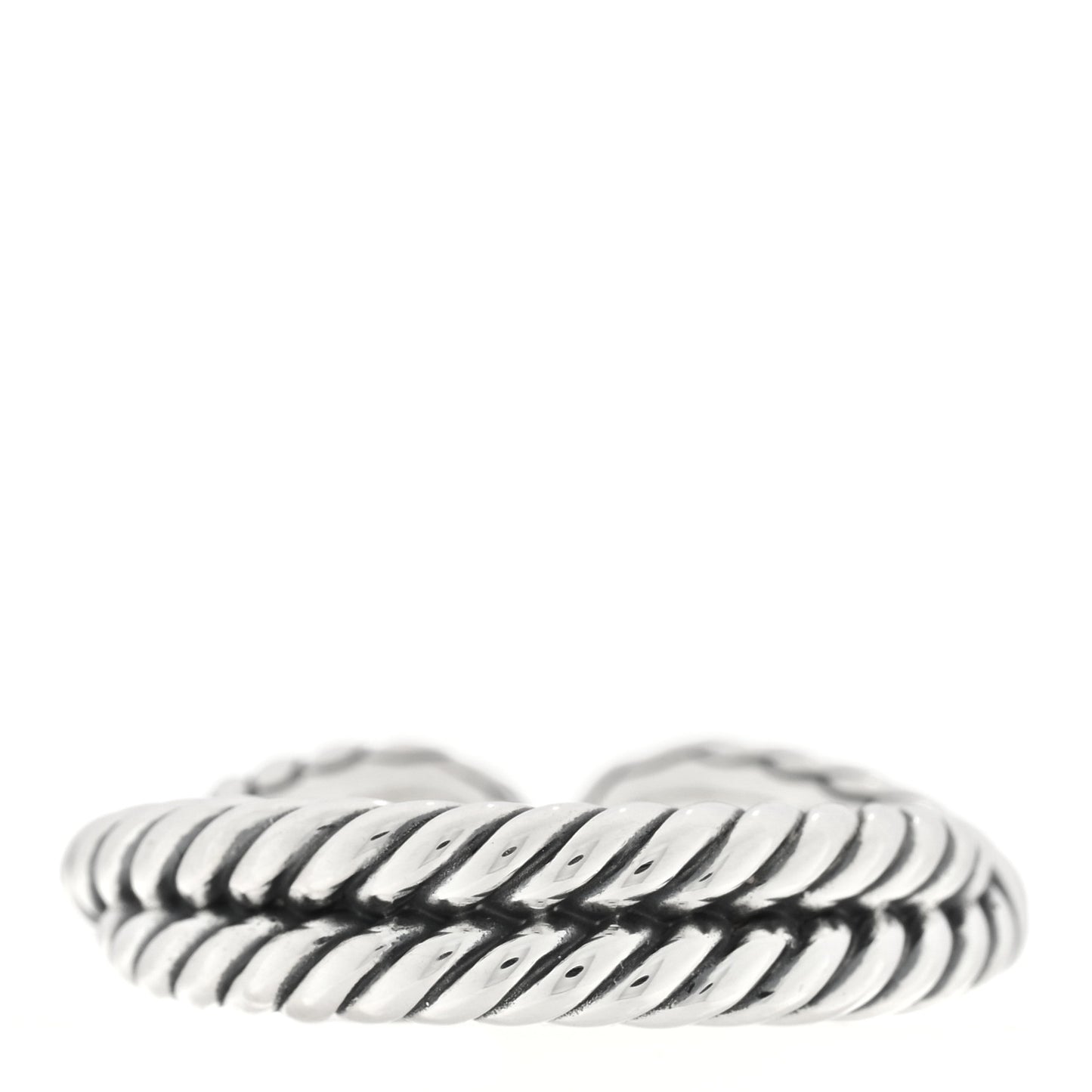 Sterling Silver Diamond Cable Loop Band Ring 53 6.5