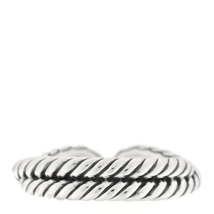 David Yurman Sterling Silver Diamond Cable Loop Band Ring 53 6.5 3 of 4