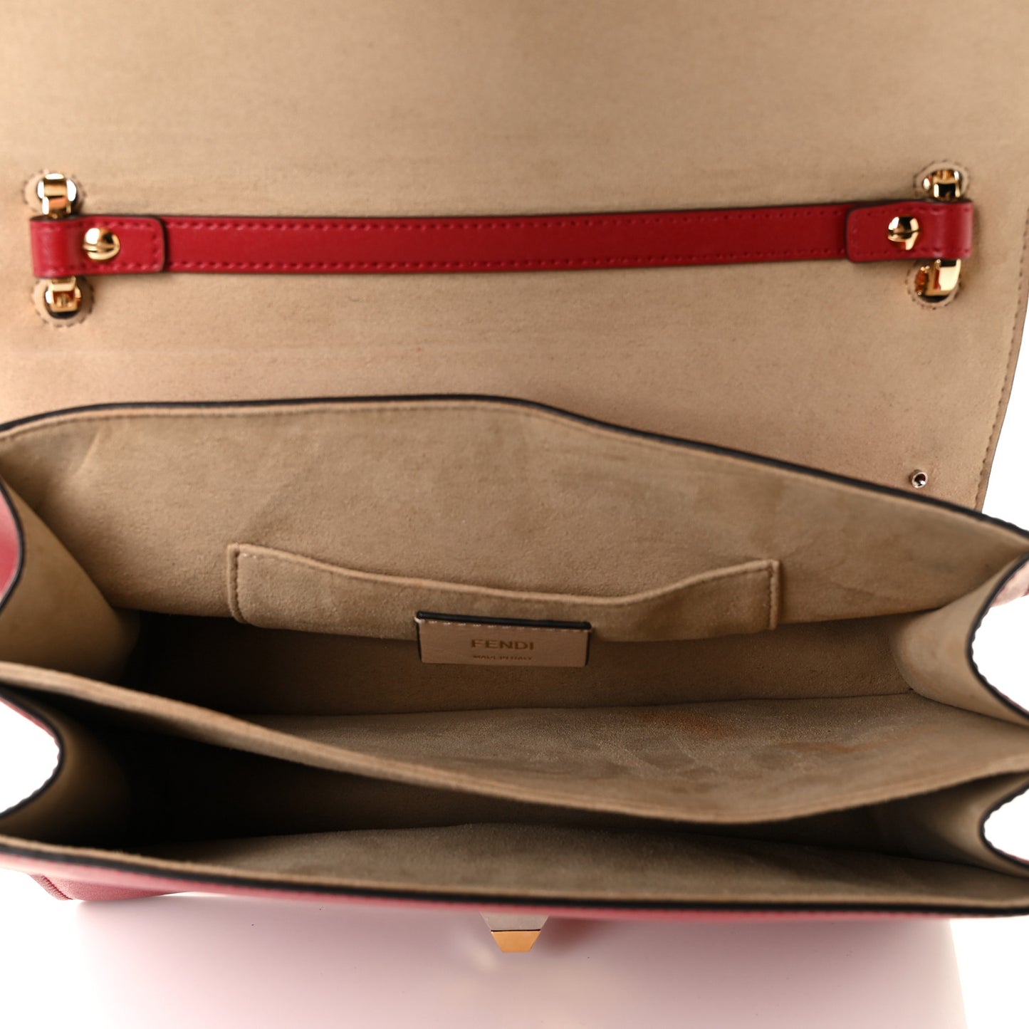 Vitello Liberty FF 1974 Embossed Kan I Shoulder Bag Fragola