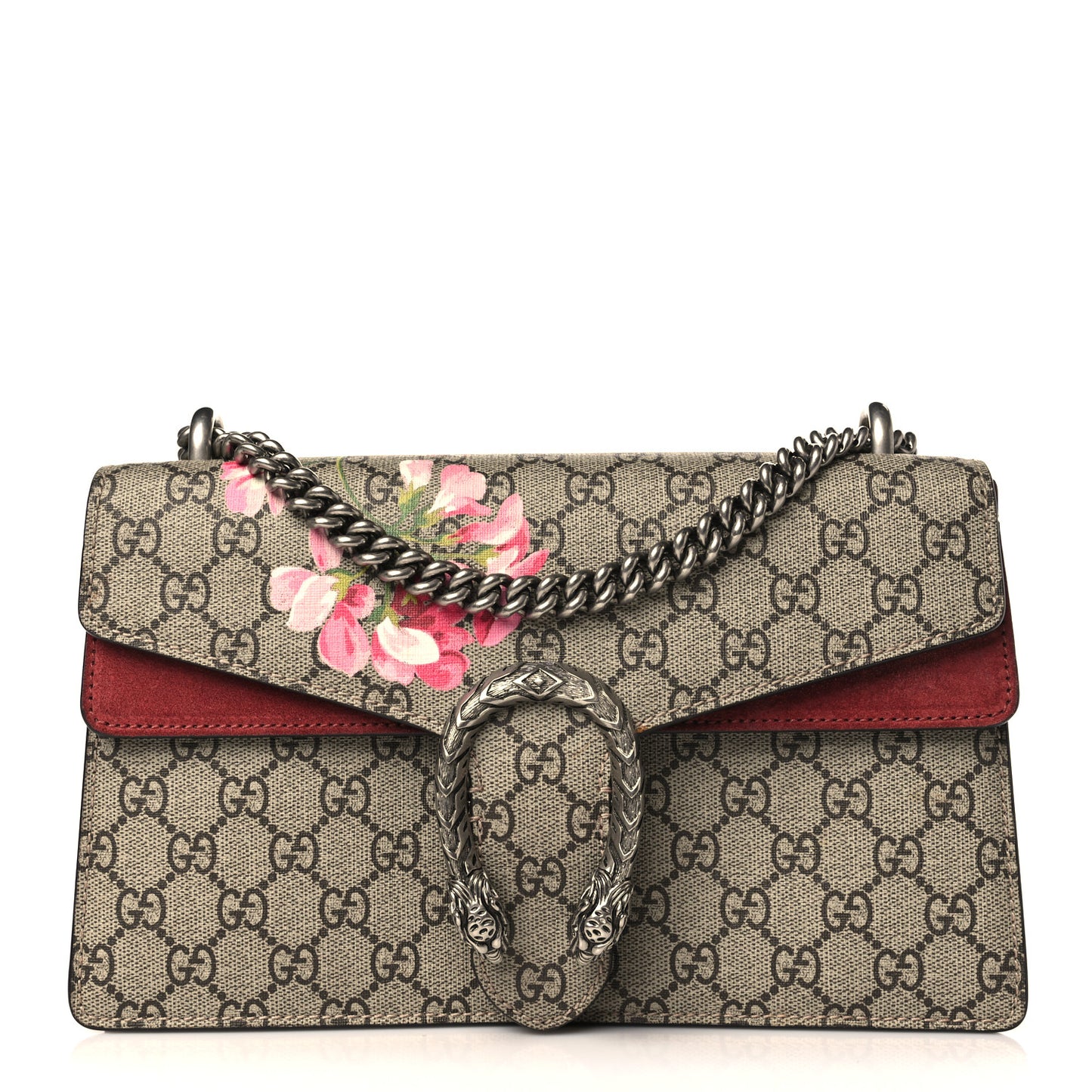 GG Supreme Monogram Blooms Small Dionysus Shoulder Bag Beige Multicolor Dry Rose