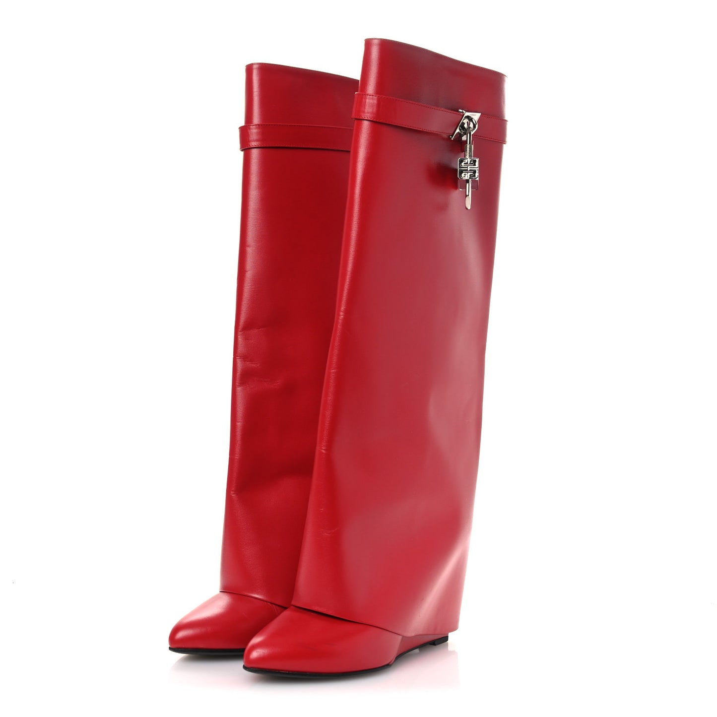 Calfskin Shark Lock Pant Boots 40 Red