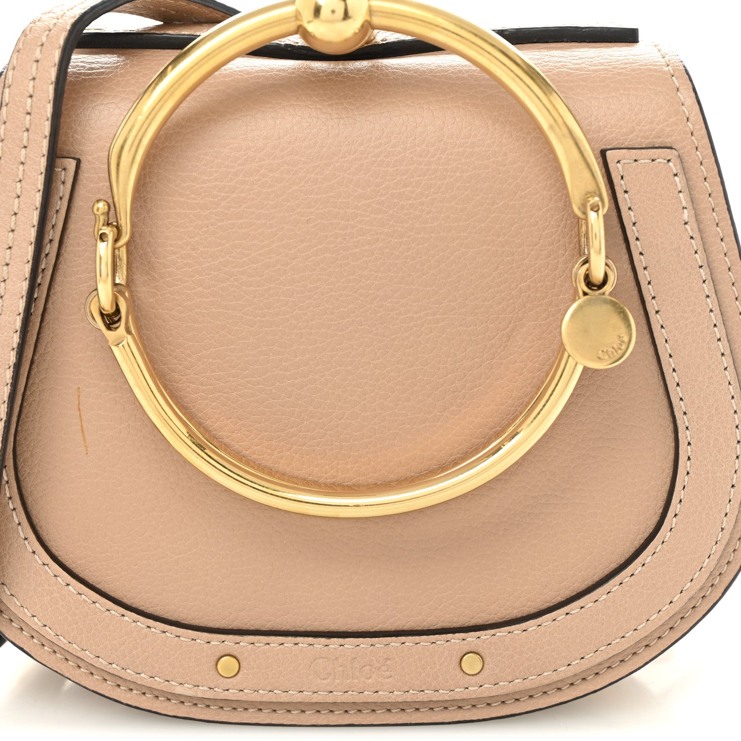 Chloe Calfskin Suede Small Nile Bracelet Bag Biscotti Beige 8 of 12