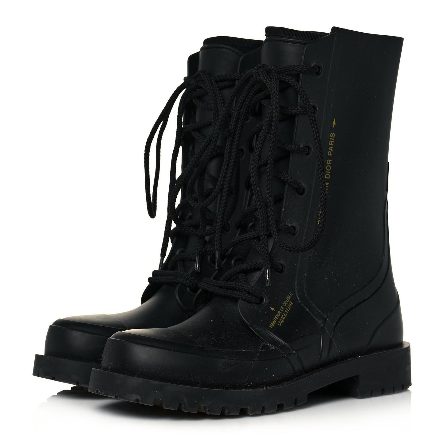 Rubber Diorcamp Low Boots 38 Black