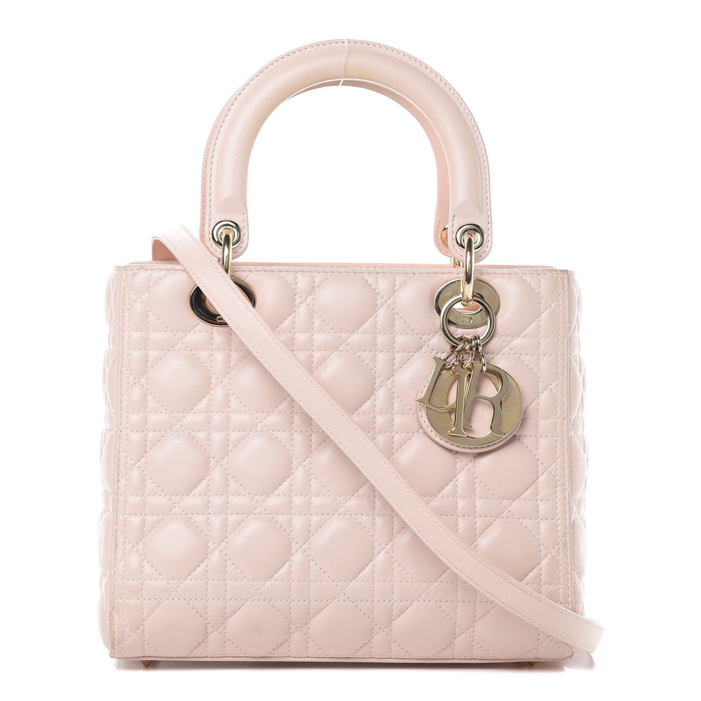 Lambskin Cannage Medium Lady Dior Light Pink