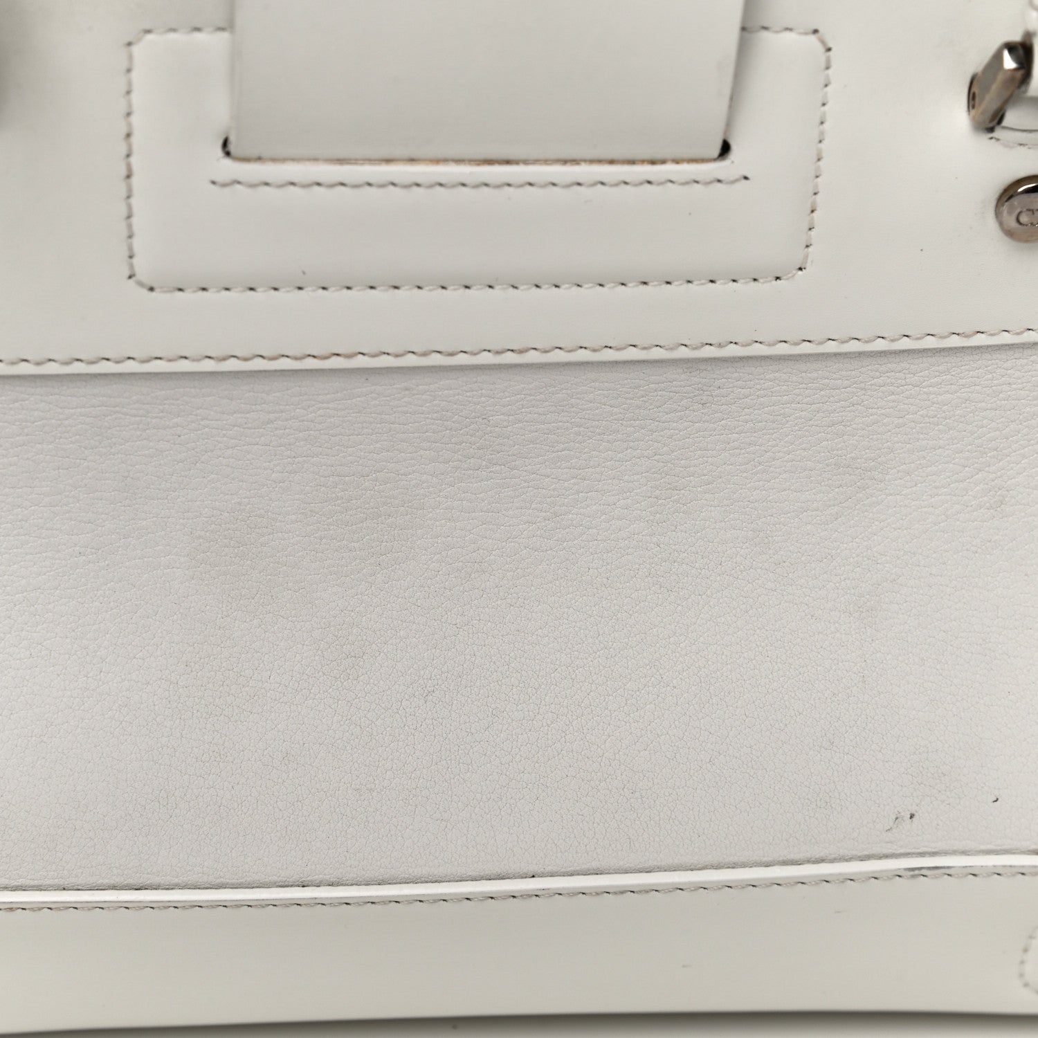 Christian Dior Grained Calfskin Street Chic Top Handle Bag White 28 of 35
