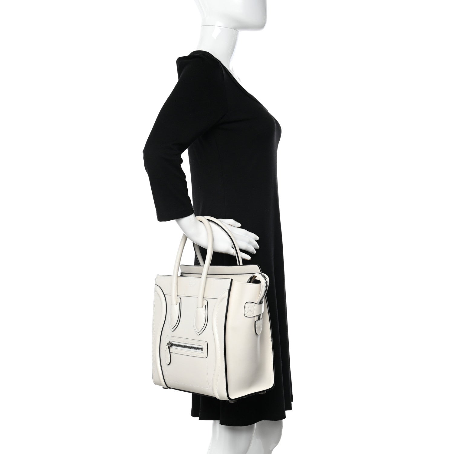 Celine Smooth Calfskin Micro Luggage White 4 of 11
