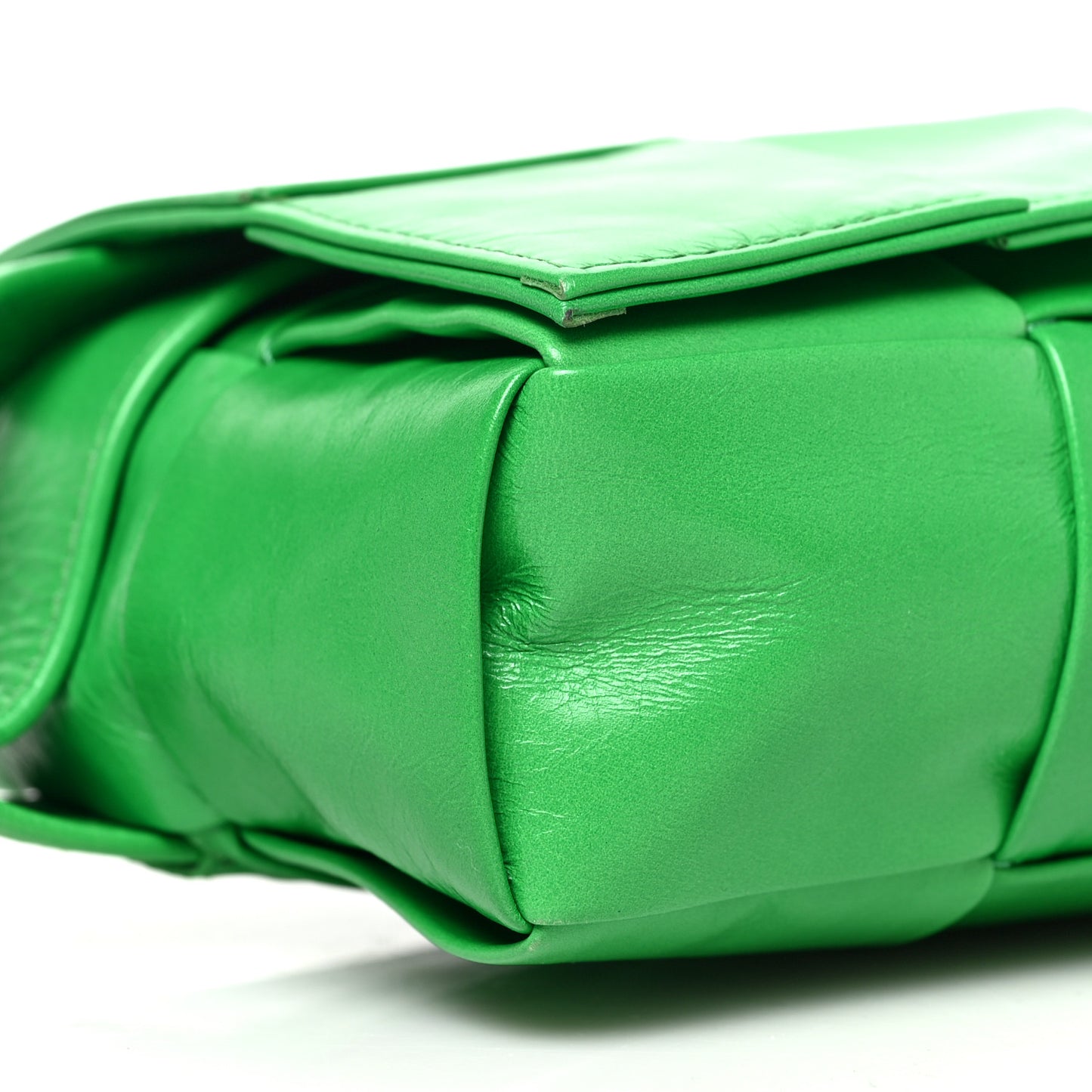 Paper Calfskin Intreccio Cassette Belt Bag Parakeet