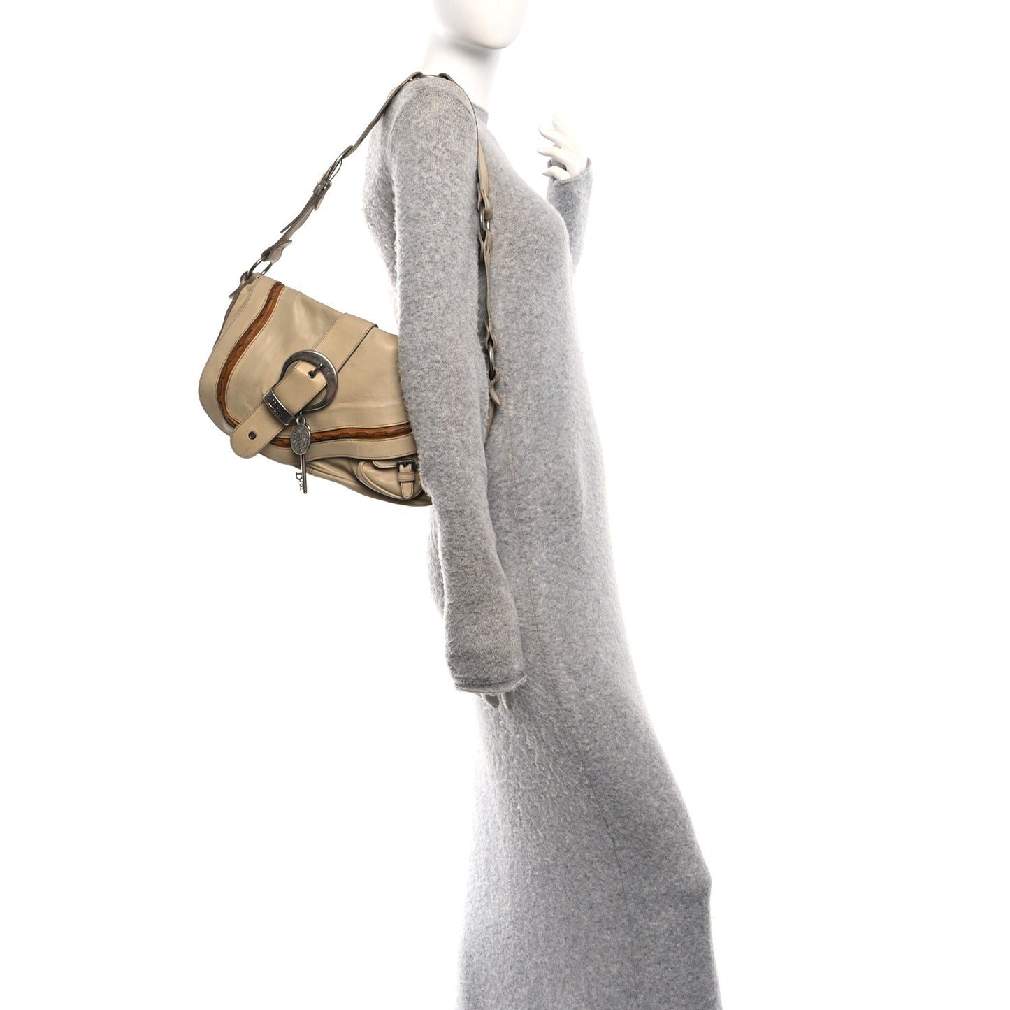 Calfskin Medium Gaucho Double Saddle Bag Ivory
