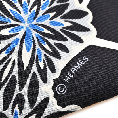Hermes Silk The Three Graces Twilly Bleu Nuit Gold Black 3 of 4