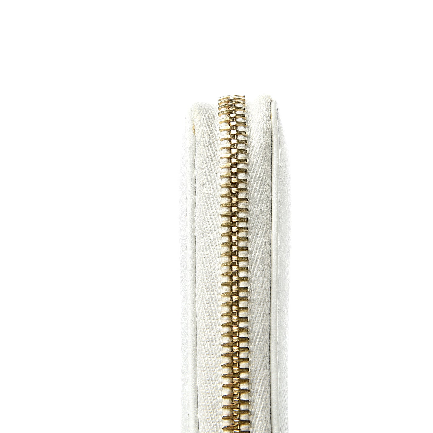 Calfskin Capri Zip Around Wallet White