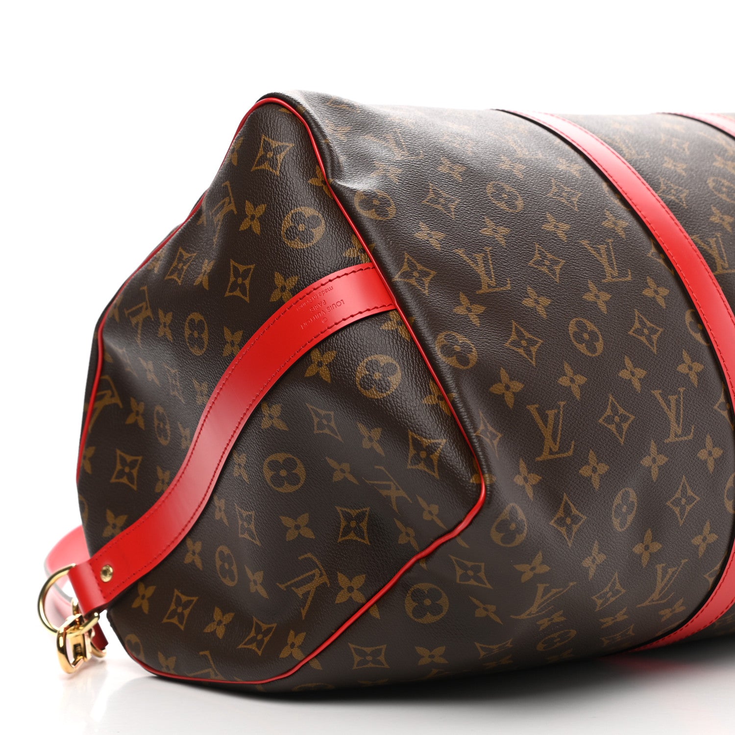 Louis Vuitton Calfskin Monogram Keepall Bandouliere 50 Coquelicot 7 of 8
