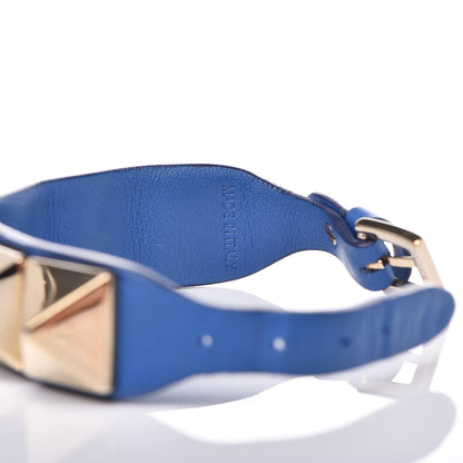 Valentino Garavani Calfskin Macro Rockstud Bracelet Blue 4 of 6