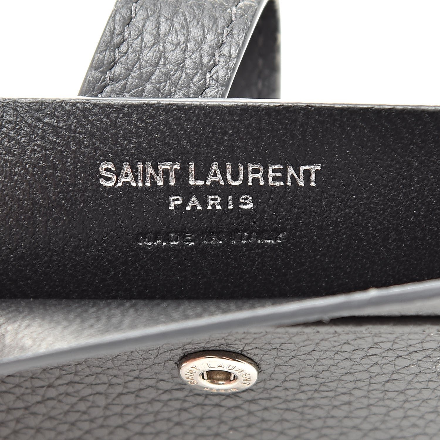 Saint Laurent Grained Calfskin Sac De Jour Souple Card Case Grey 6 of 7