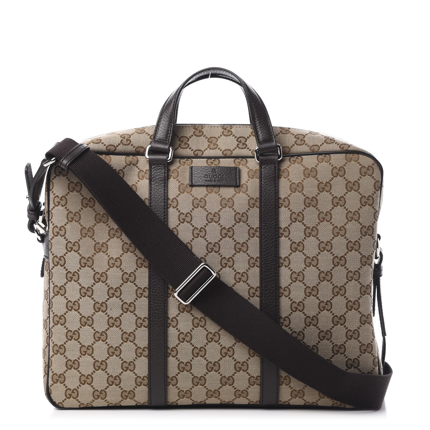 Gucci Monogram Briefcase Dark Brown 1 of 10