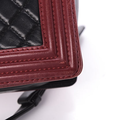 Chanel Lambskin Quilted Medium Boy Flap Black Red 12 of 14