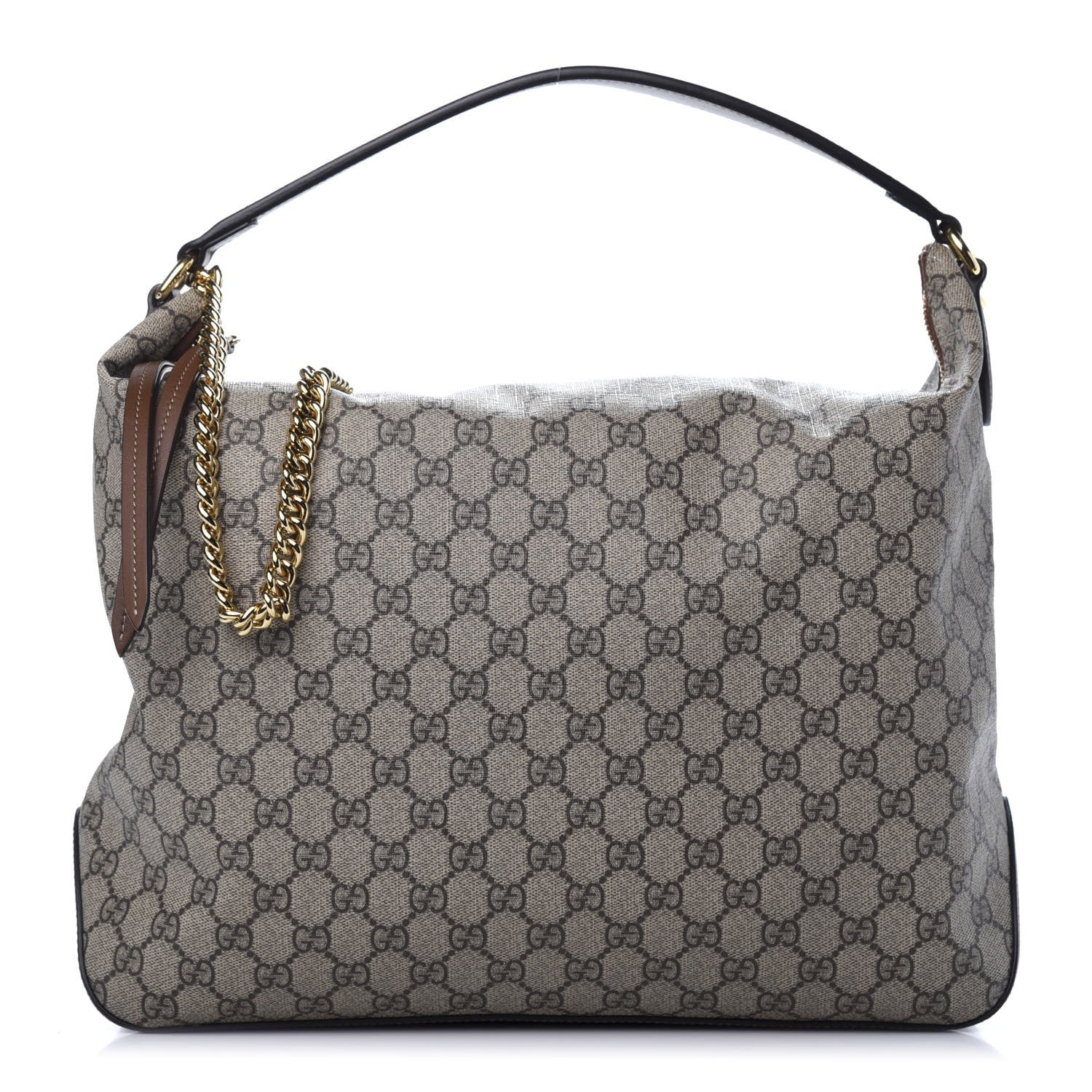 Gucci GG Supreme Monogram Large Linea A Hobo Light Brown 1 of 9