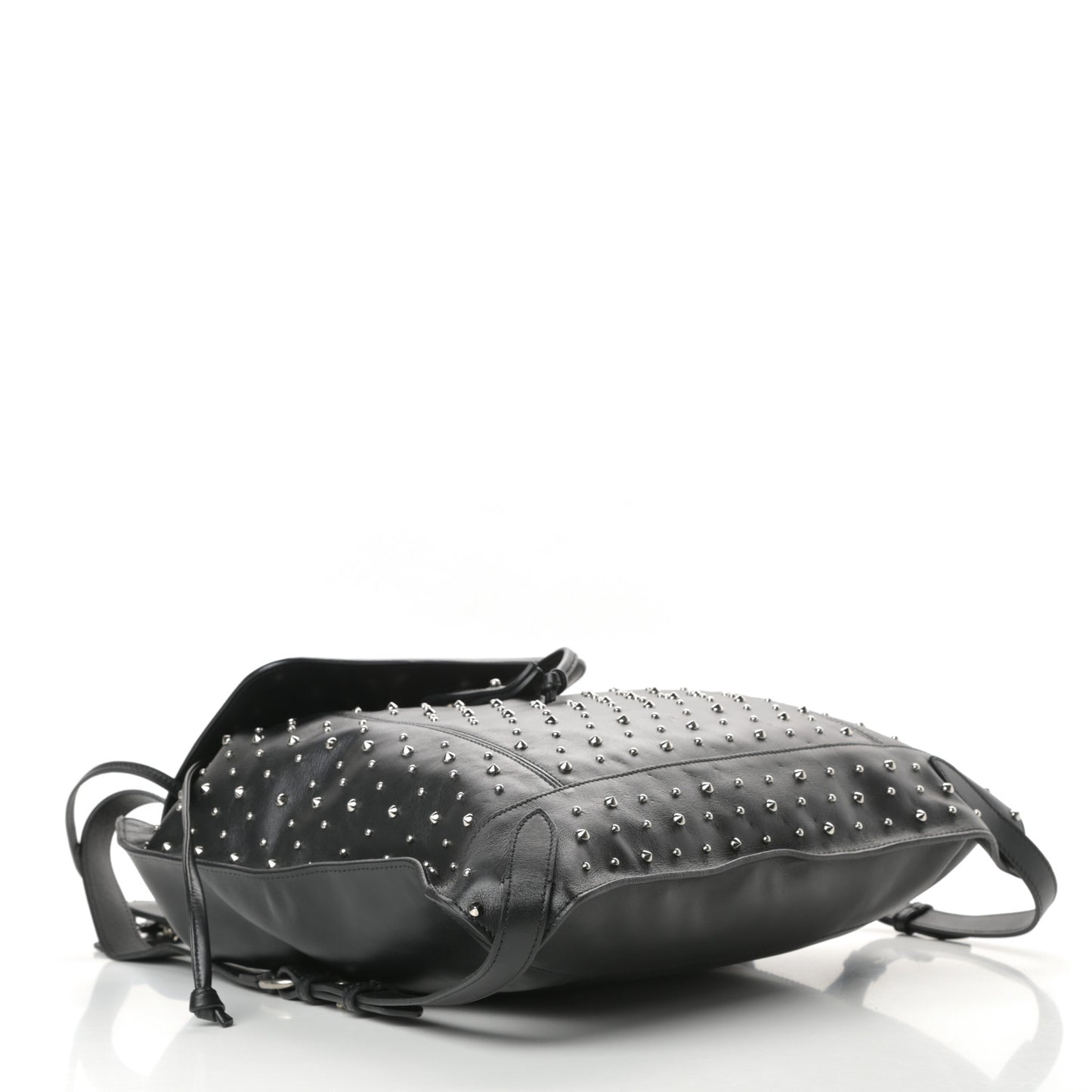 Calfskin Studded Padlock Backpack Black