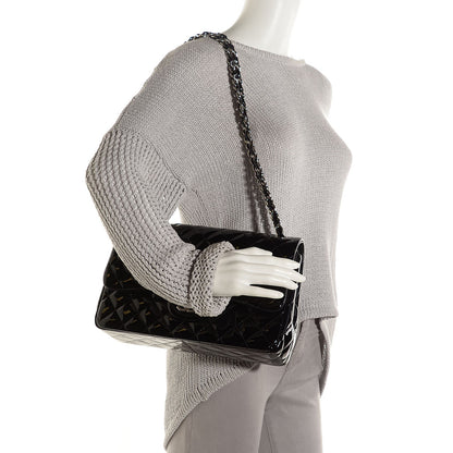 Chanel Patent Quilted Jumbo Double Flap Black 2 of 8