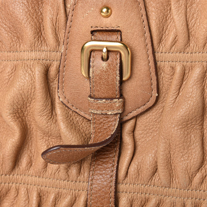Prada Cervo Deerskin Gaufre Dome Satchel Naturale 22 of 30