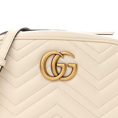 Gucci Calfskin Matelasse Small GG Marmont Chain Shoulder Bag White 8 of 10