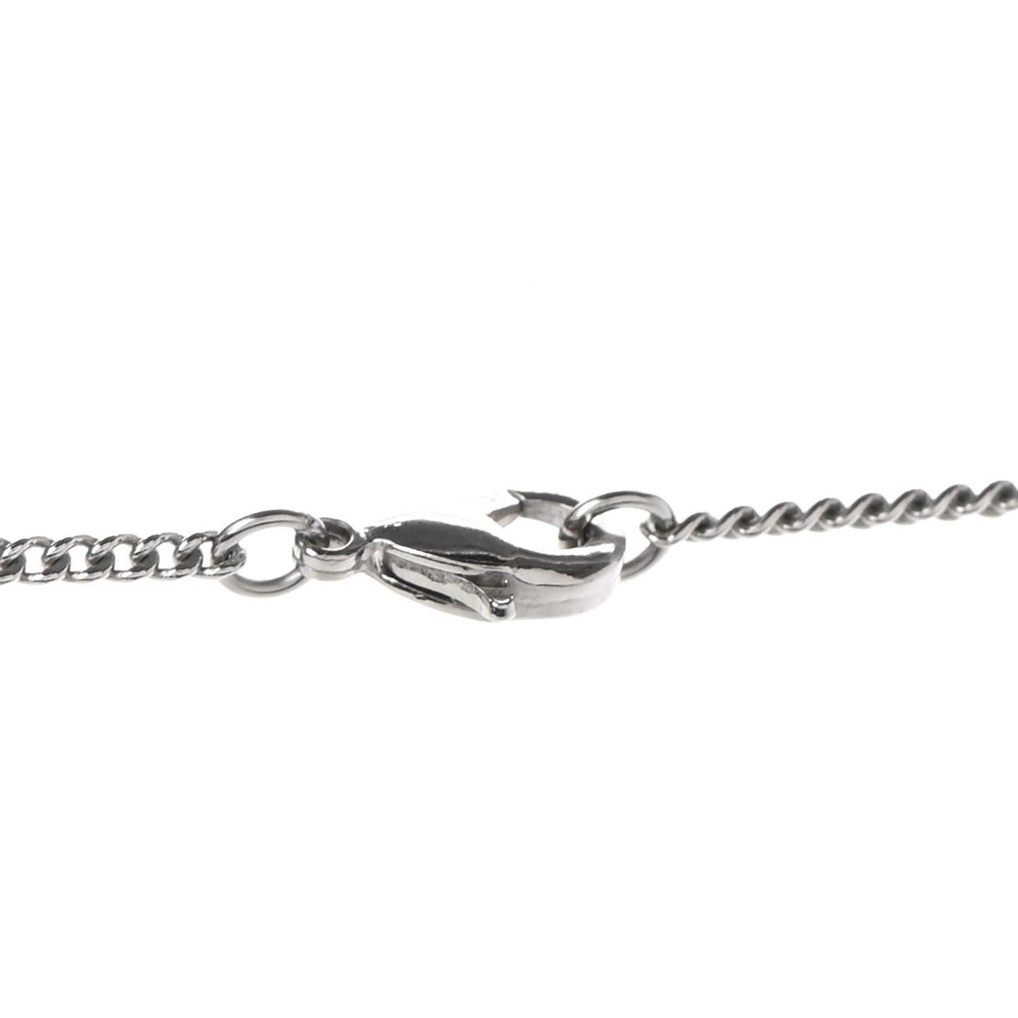 Zamac Palladium Monogram Charms Necklace Silver