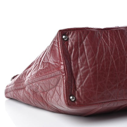 Chanel Aged Calfskin Large Shopping In Moscow Tote Burgundy 6 of 13