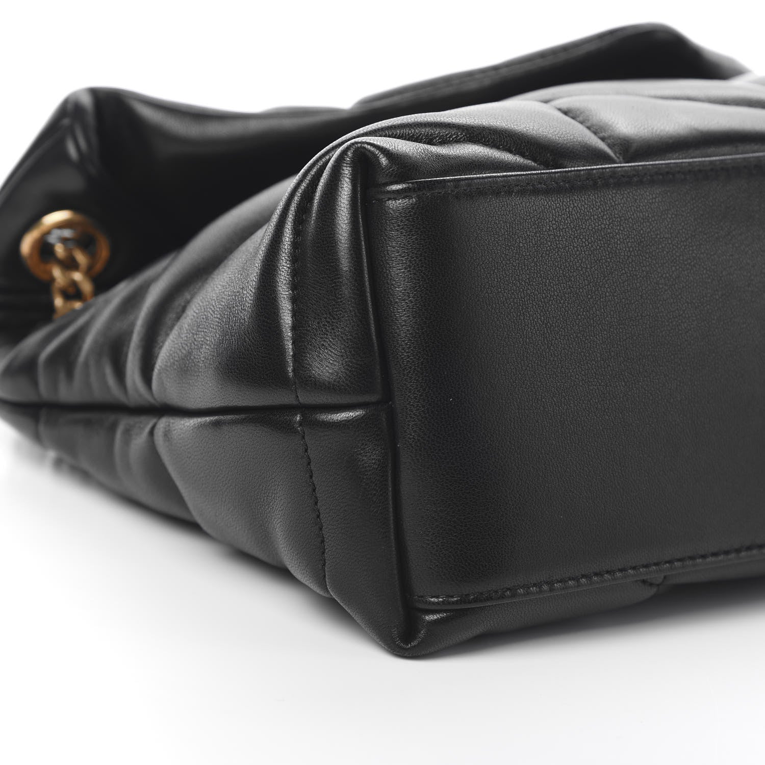 Saint Laurent Lambskin Quilted Small Loulou Puffer Monogram Chain Satchel Black 7 of 10