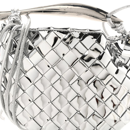 Bottega Veneta Mirror Laminated Nappa Intrecciato Mini Sardine Bag Silver 7 of 9
