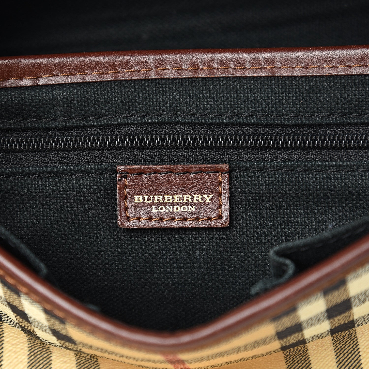 Burberry Haymarket Check Buckle Satchel Brown 5 of 12