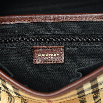 Burberry Haymarket Check Buckle Satchel Brown 5 of 12