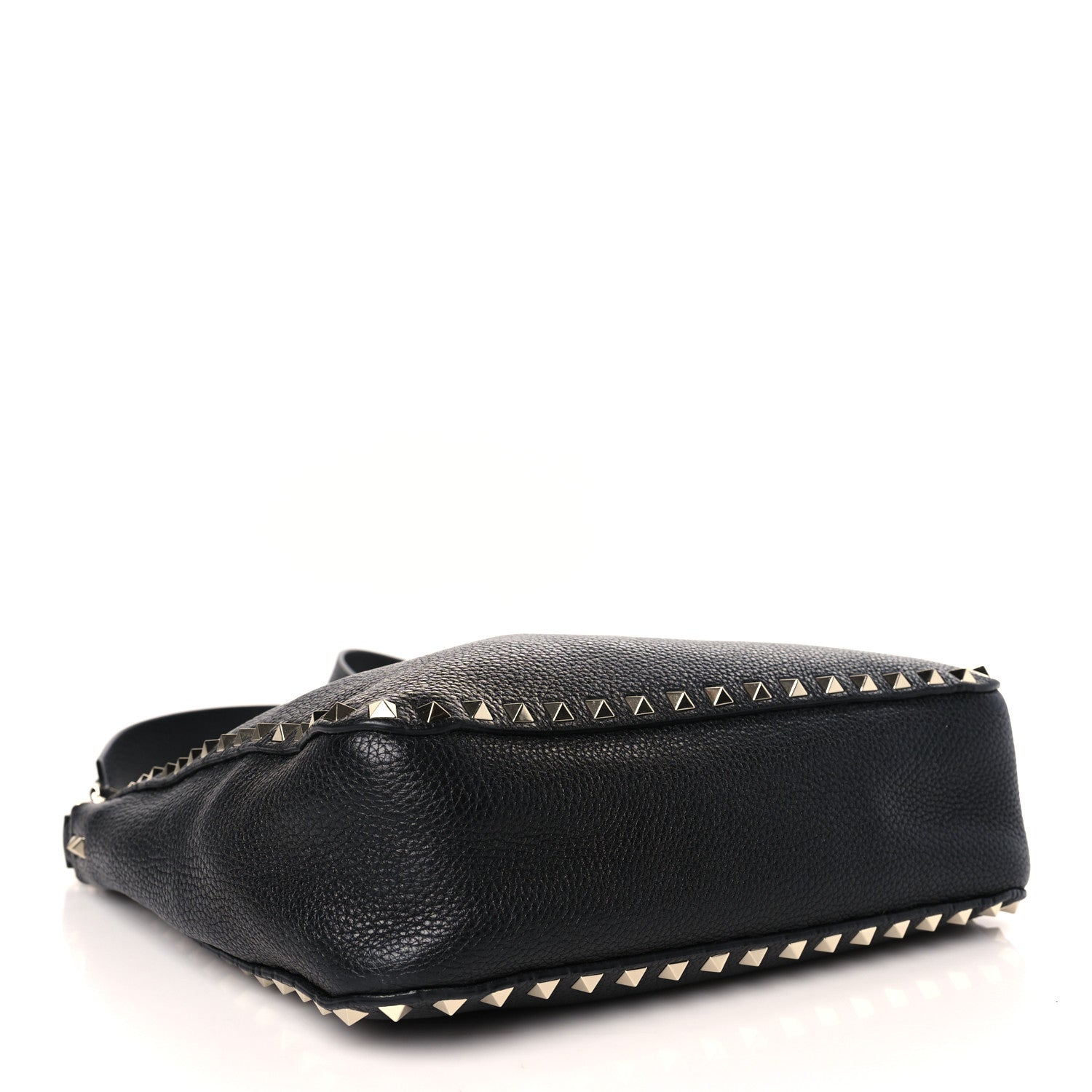 Valentino Garavani Pebbled Calfskin Small Rockstud Flip-Lock Messenger Bag Black 4 of 8