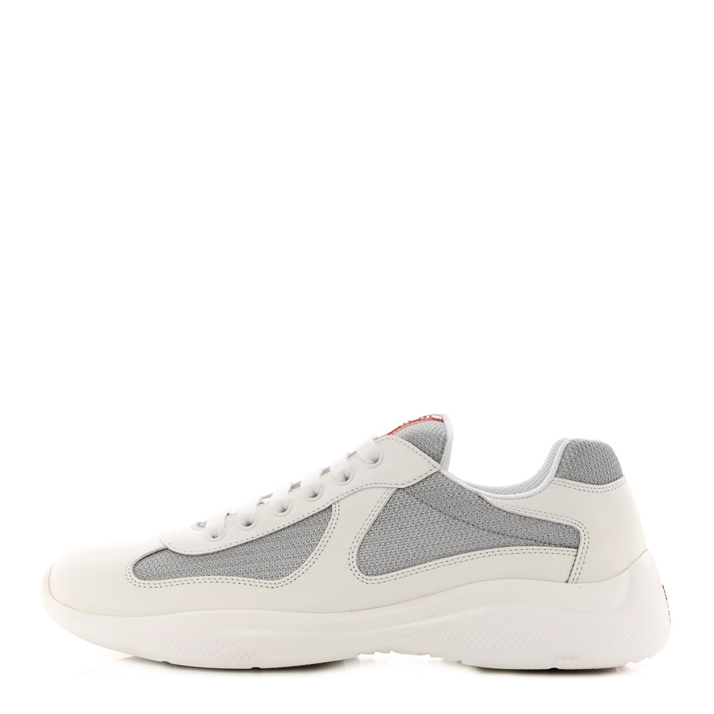 Vitello Soft Mesh Mens America's Cup Sneakers 9 White Argento