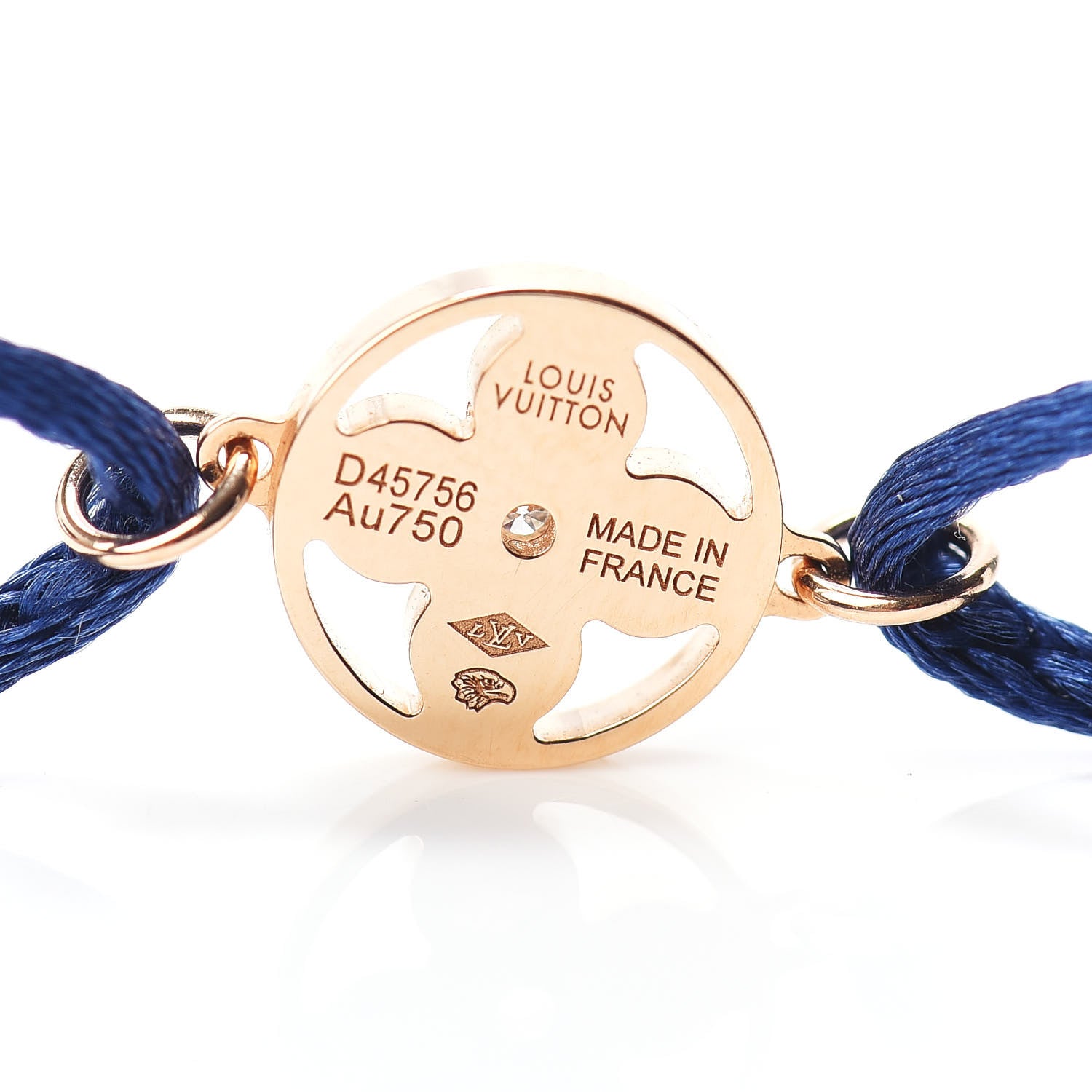 Louis Vuitton 18K Pink Gold Diamond Idylle Blossom Sun Cord Bracelet Blue 4 of 4