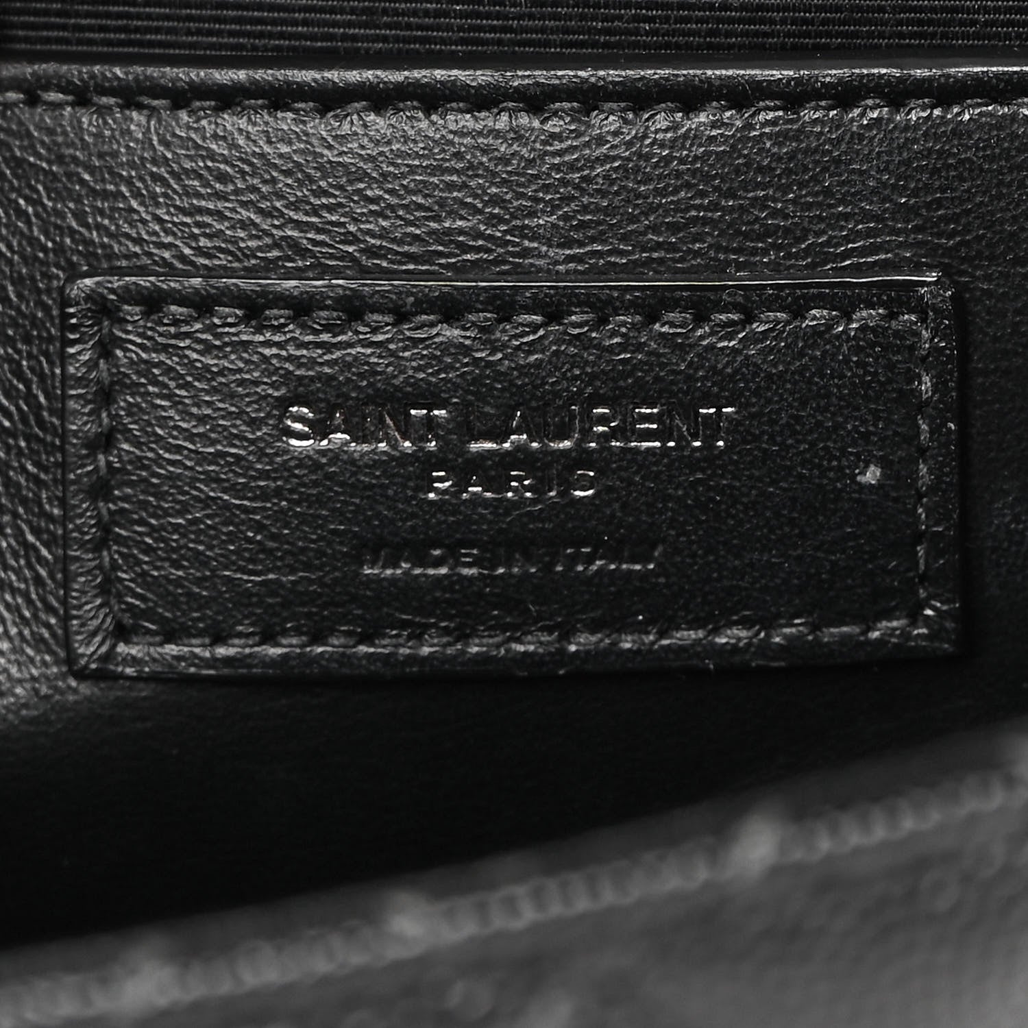 Saint Laurent Grain De Poudre Textured Mixed Matelasse Triquilt Medium Monogram Satchel Black 5 of 12