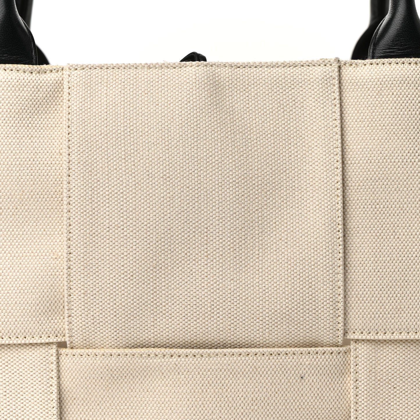 Canvas Maxi Intrecciato Medium Arco Tote Beige Black