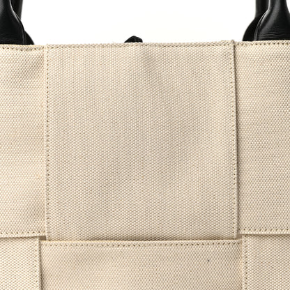 Bottega Veneta Canvas Maxi Intrecciato Medium Arco Tote Beige Black 8 of 10