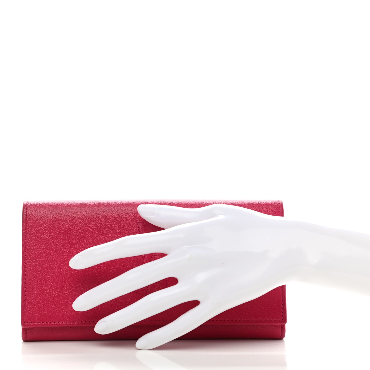 Saint Laurent Goatskin Belle De Jour Flap Wallet Fuchsia 2 of 7