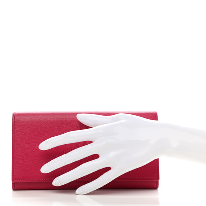 Saint Laurent Goatskin Belle De Jour Flap Wallet Fuchsia 2 of 7